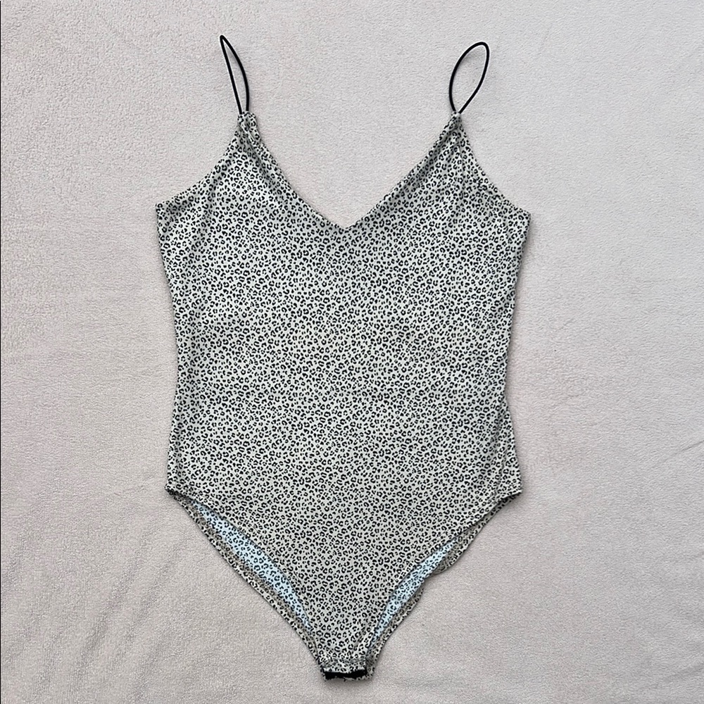 Gaze XS leopard print bodysuit with thin elastic straps